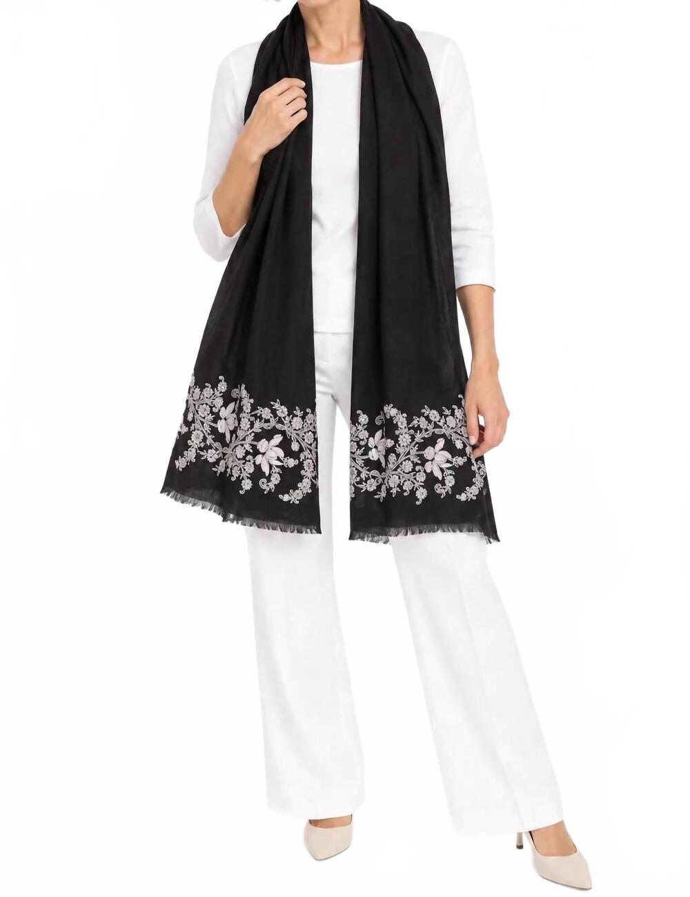 NEW JODI ROSE midnight garden scarf in black